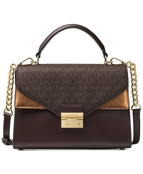 michael michael kors signature sloan top handle satchel|Michael Michael Kors Sloan Medium Top Handle Satchel.